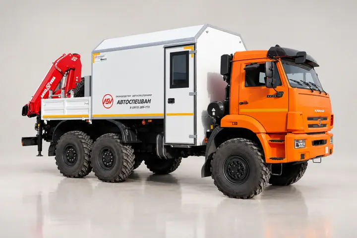 Агрегат ремонта и обслуживания качалок АРОК Камаз 43118-3027-50 с КМУ AmcoVeba 815/2S