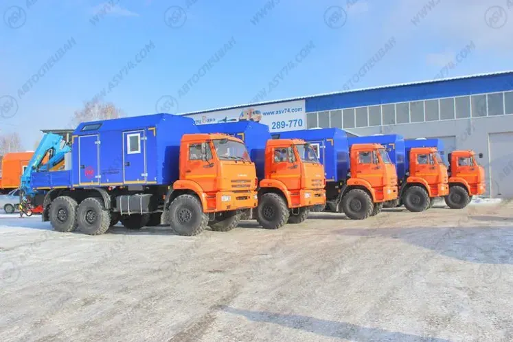 Агрегат ремонта и обслуживания качалок АРОК КАМАЗ 43118-3027-50 с КМУ ИМ-95 (синий) фото 2