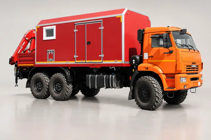 Агрегат ремонта и обслуживания качалок АРОК Камаз 43118-50 с КМУ AmcoVeba 815/2S