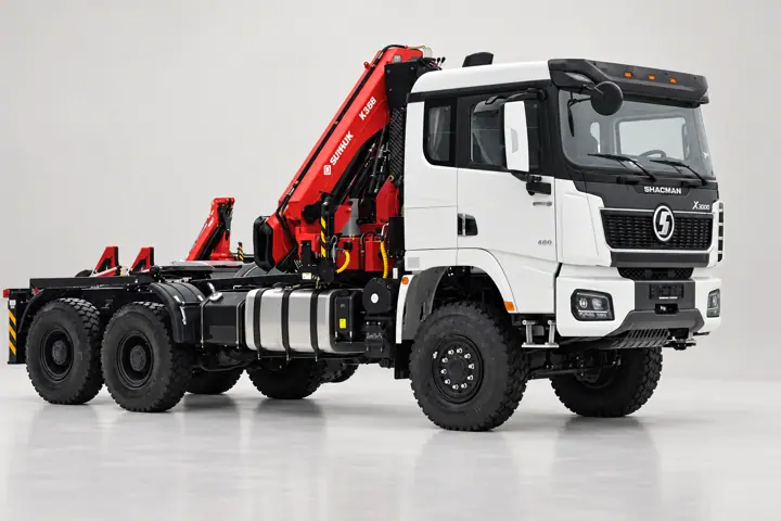Седельный тягач Shacman X3000 с КМУ Sunhunk 238-4