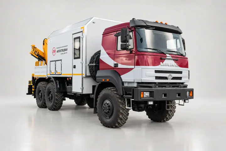 Мастерская передвижная с КМУ XCMG SQZ105.4 на шасси Урал 4320-4972-80(Е5)