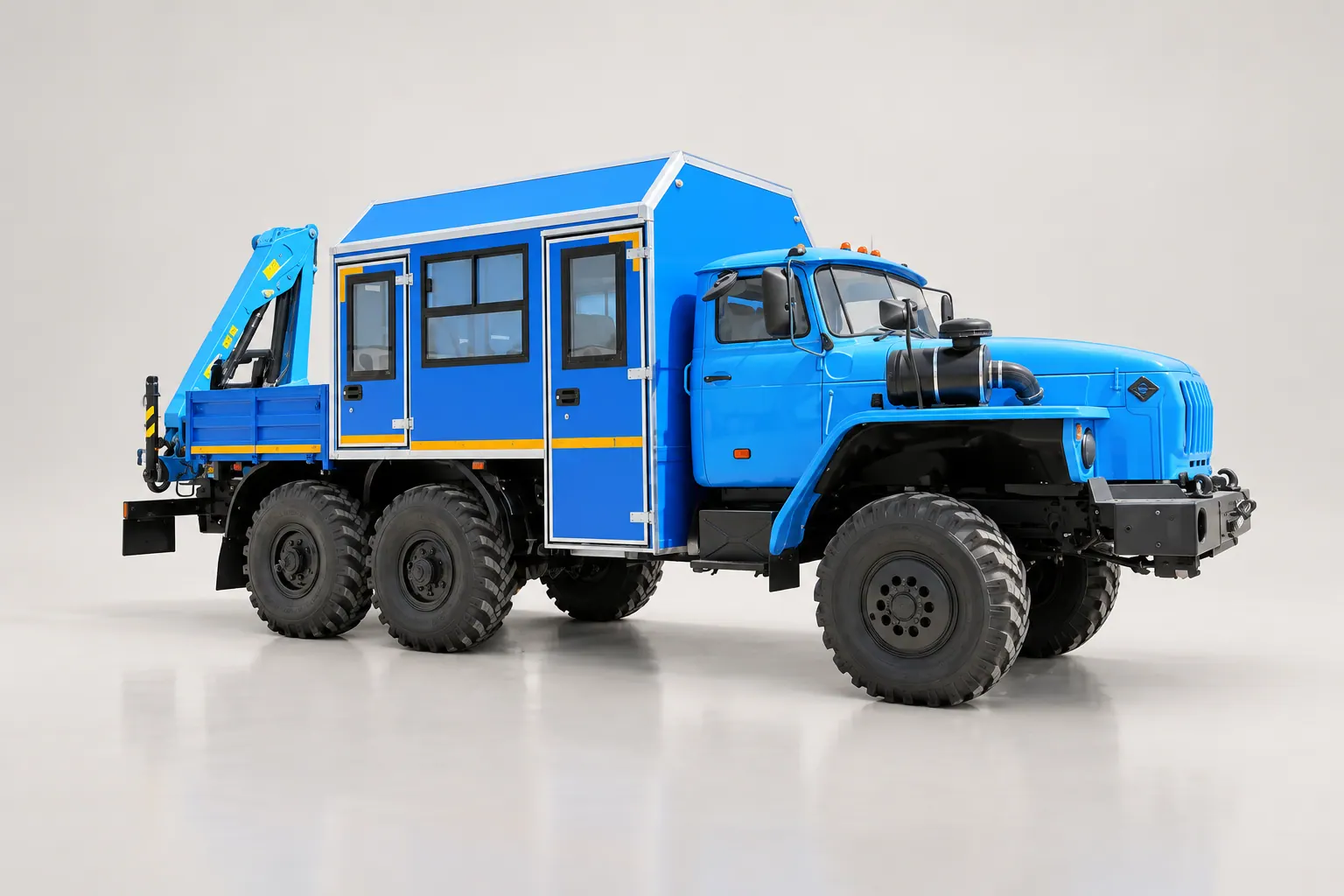Вахтовый автобус с КМУ ИМ-50. Урал 4320-1112-61Е5, 8 мест фото 1