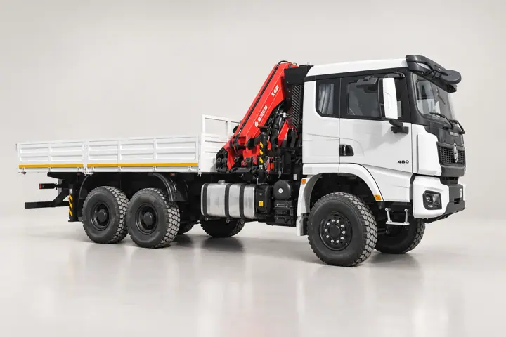 Бортовой автомобиль Shacman X3000 (6х6) с КМУ Sunhunk K238-4