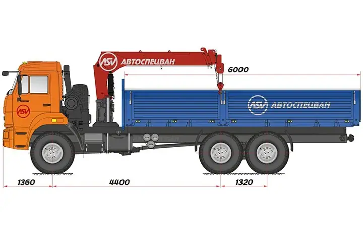 Бортовой автомобиль КАМАЗ 43118 с КМУ ИТ-120 (тросовый)
