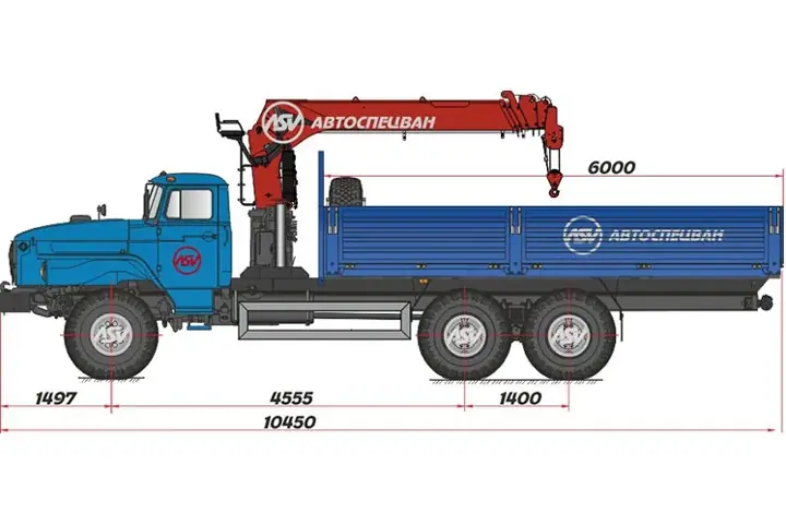 Бортовой автомобиль Урал 4320 (капотный) с КМУ IT-150 (тросовый)