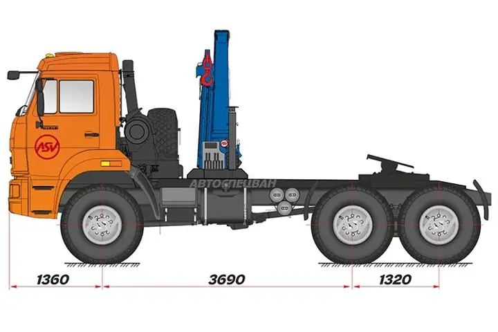 Седельный тягач КАМАЗ 43118-46 (53504-46) с КМУ ИМ-150