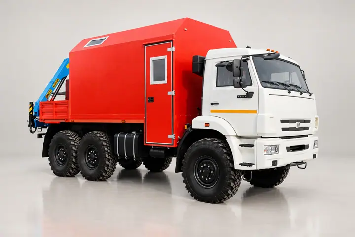 Агрегат ремонта и обслуживания качалок АРОК КАМАЗ 43118 с КМУ ИМ-50