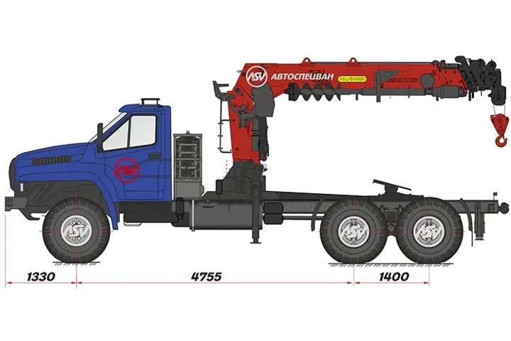 Седельный тягач Урал 4320 NEXT с КМУ IT-200 (тросовый)
