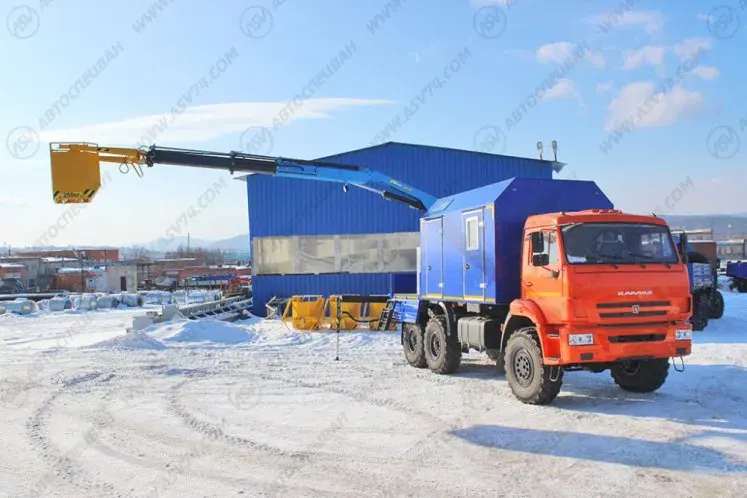 Агрегат ремонта и обслуживания качалок АРОК КАМАЗ 43118-3027-50 с КМУ ИМ-95 (синий) фото 3
