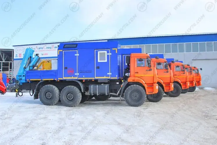 Агрегат ремонта и обслуживания качалок АРОК КАМАЗ 43118-3027-50 с КМУ ИМ-95 (синий) фото 5