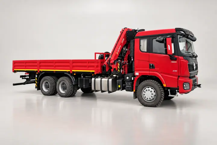 Бортовой автомобиль Shacman X3000 с КМУ Sunhunk 238-4