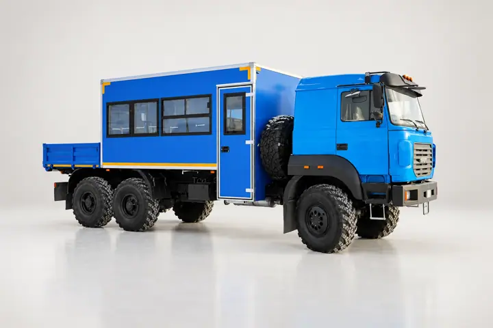 Вахтовый автобус Урал 4320-4971-80, 16 мест с грузовой платформой