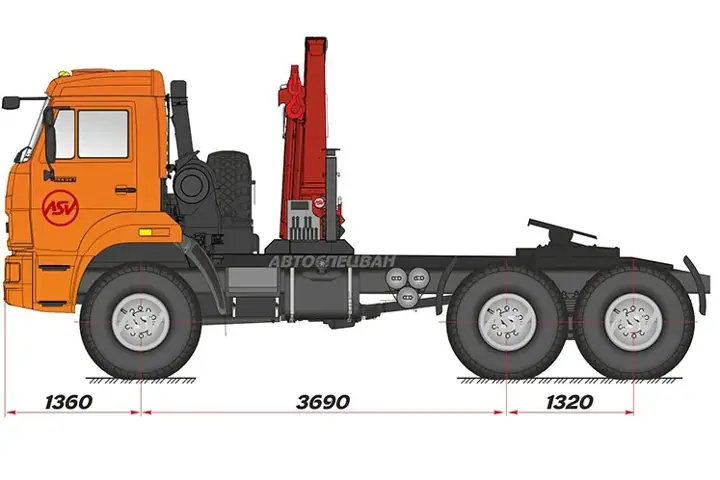 Седельный тягач КАМАЗ 43118-46 (53504-46) с КМУ Palfinger 15500