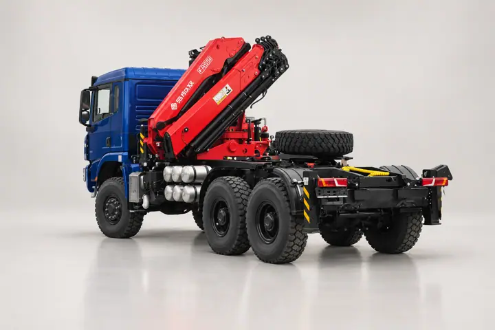 Седельный тягач Shacman X3000 с КМУ Sunhunk 328-6
