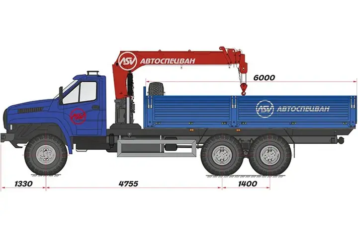 Бортовой автомобиль Урал 4320 NEXT (капотный) с КМУ IT-120 (тросовый)