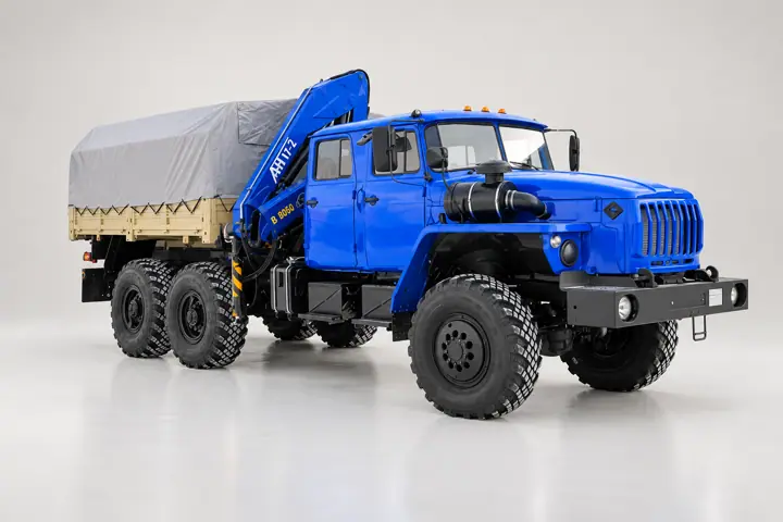 Бортовой автомобиль Урал 4320-1982-60 (сдвоенная кабина) с КМУ АНТ 12.2