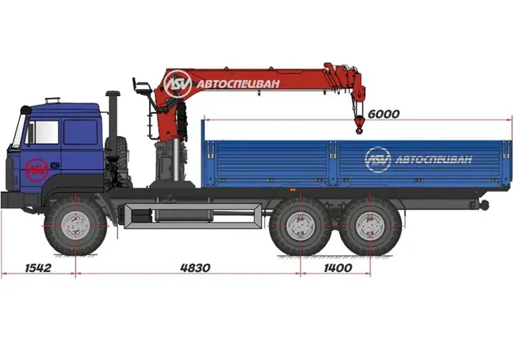 Бортовой автомобиль Урал 4320-80М (бескапотный) с КМУ IT-180 (тросовый)