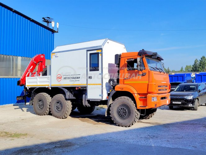 Агрегат ремонта и обслуживания качалок АРОК Камаз 43118-3027-50 с КМУ AmcoVeba 815/2S 0