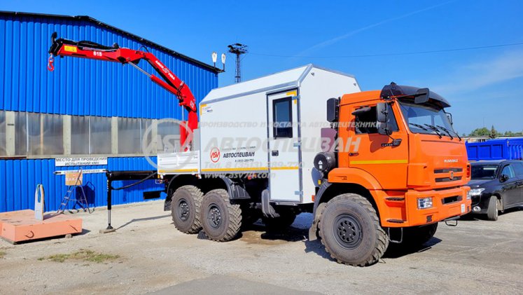 Агрегат ремонта и обслуживания качалок АРОК Камаз 43118-3027-50 с КМУ AmcoVeba 815/2S 2