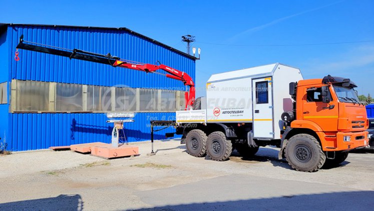 Агрегат ремонта и обслуживания качалок АРОК Камаз 43118-3027-50 с КМУ AmcoVeba 815/2S 3