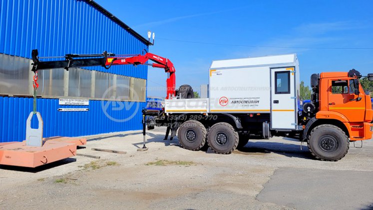 Агрегат ремонта и обслуживания качалок АРОК Камаз 43118-3027-50 с КМУ AmcoVeba 815/2S 8