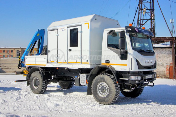 Передвижная мастерская ПАРМ на шасси Iveco АМТ EuroCargo MLC150 c бортовой платформой и КМУ ИМ-50 0