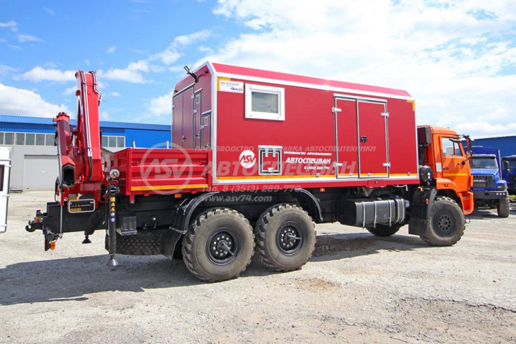 Агрегат ремонта и обслуживания качалок АРОК Камаз 43118-50 с КМУ AmcoVeba 815/2S 2