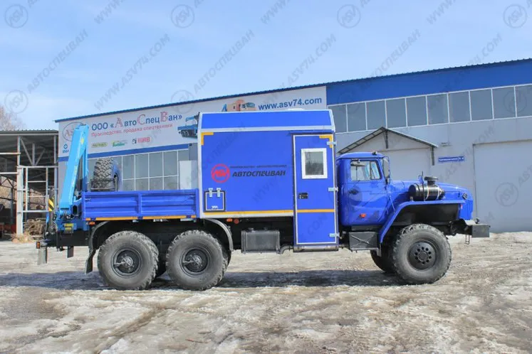 Агрегат для ремонта и обслуживания качалок АРОК Урал 4320-1912-60 (Евро-5) с бортовой платформой и КМУ ИМ-50 2