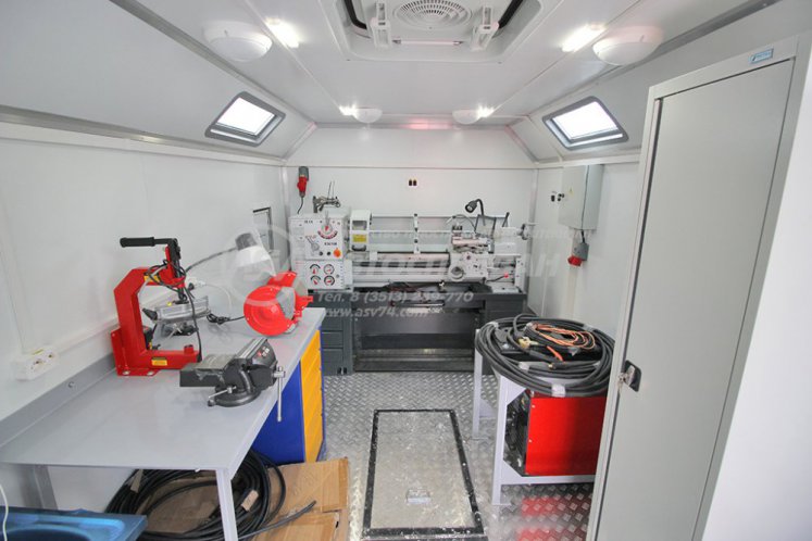 ПАРМ с токарным станком и КМУ Sunhunk 125 на шасси КамАЗ 43118-50 4