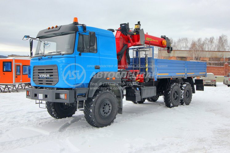 Бортовой автомобиль Урал 4320-4972-80М (бескапотный) с КМУ IT-150 (тросовый) 5