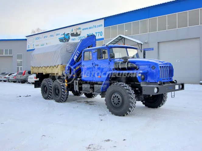 Бортовой автомобиль Урал 4320-1982-60 (сдвоенная кабина) с КМУ АНТ 12.2 0