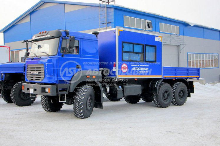 Вахтовый автобус Урал 4320-4971-80, 8 мест с грузовой платформой 3