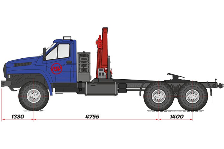 Седельный тягач Урал 4320 NEXT с КМУ Palfinger 15500 0