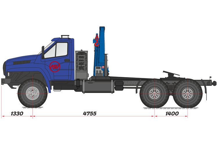 Седельный тягач Урал 4320 NEXT с КМУ ИМ-95 0