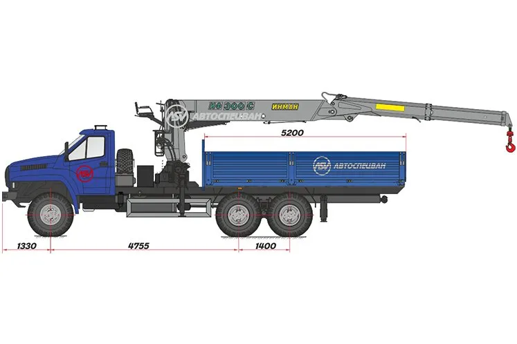 Бортовой автомобиль Урал 4320 NEXT (капотный) с КМУ ИФ-300 0