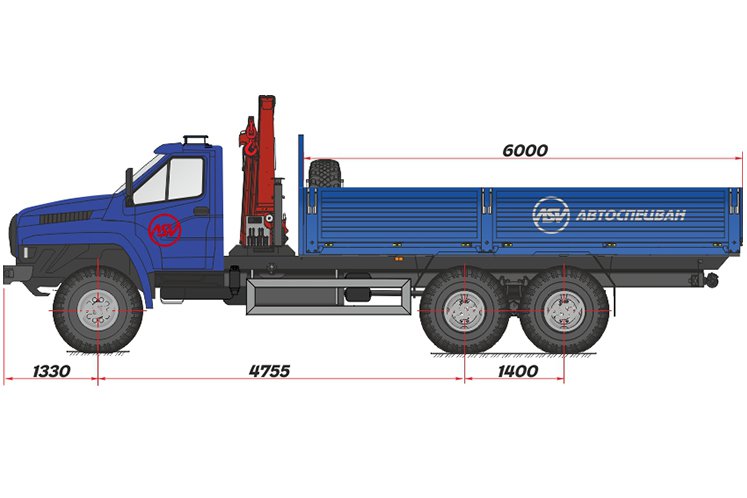 Бортовой автомобиль Урал 4320 NEXT (капотный) с КМУ Palfinger 23500 0