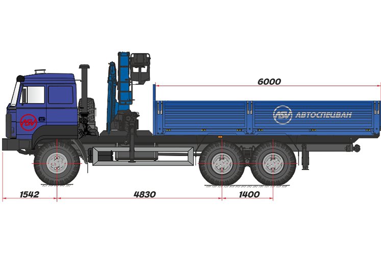 Бортовой автомобиль Урал 4320-80М (бескапотный) с КМУ ИМ-240 0