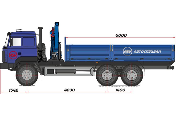 Бортовой автомобиль Урал 4320-80М (бескапотный) c КМУ ИМ-95 0