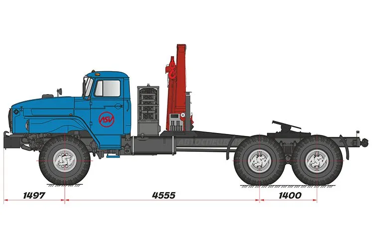Седельный тягач Урал 4320 с КМУ Palfinger 15500 0