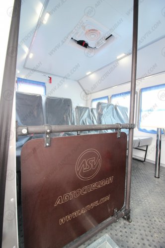 Вахтовый автобус с грузовой платформой и КМУ, Урал 4320-6952-72 NEXT, 12 мест 15