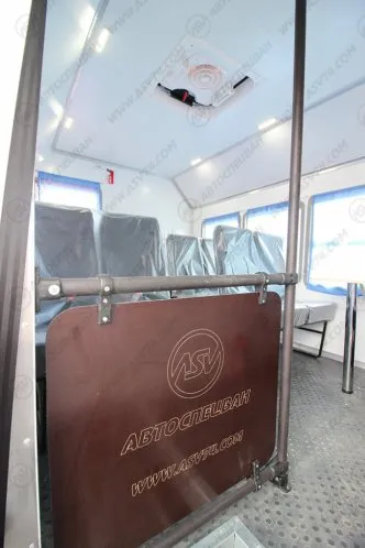 Вахтовый автобус с грузовой платформой и КМУ, Урал 4320-6952-72 NEXT, 12 мест 15