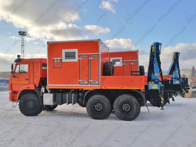 Передвижная мастерская ПАРМ КамАЗ 43118-3027-50 с токарным станком и КМУ ИМ-95 2