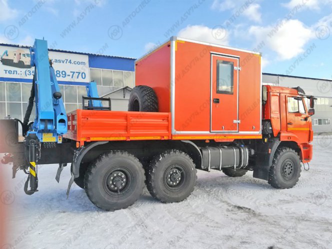 Передвижная мастерская ПАРМ КамАЗ 43118-3027-50 с токарным станком и КМУ ИМ-95 3