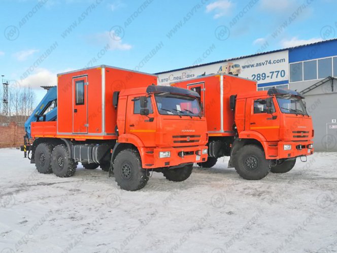 Передвижная мастерская ПАРМ КамАЗ 43118-3027-50 с токарным станком и КМУ ИМ-95 0