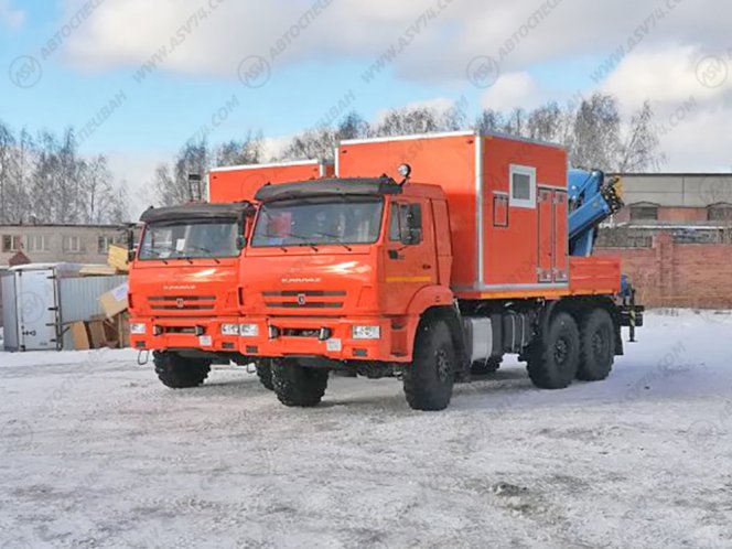 Передвижная мастерская ПАРМ КамАЗ 43118-3027-50 с токарным станком и КМУ ИМ-95 1