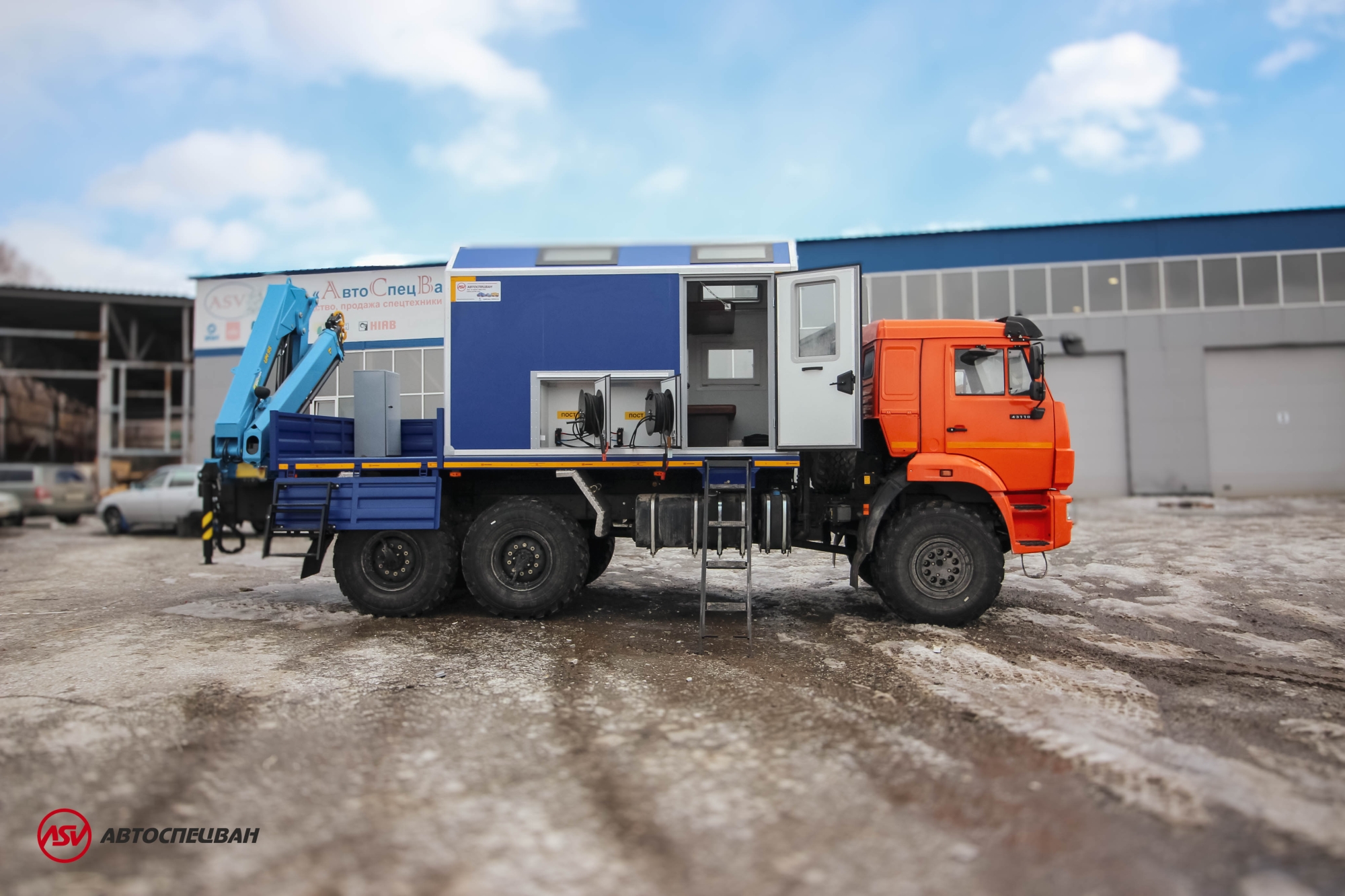 Передвижная мастерская ПАРМ КАМАЗ 43118-3086-50 с КМУ ИМ-95 5