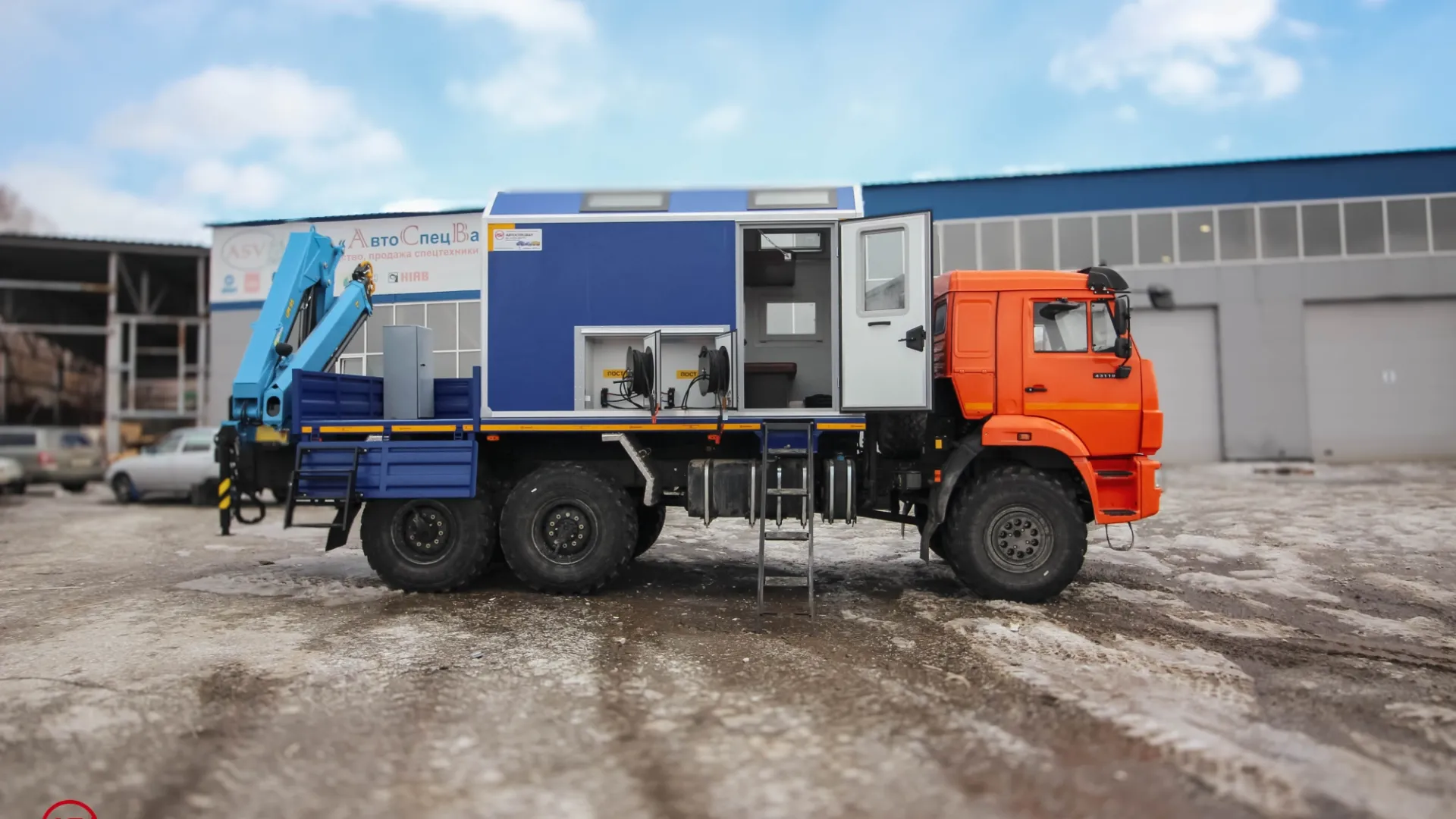 Передвижная мастерская ПАРМ КАМАЗ 43118-3086-50 с КМУ ИМ-95 5