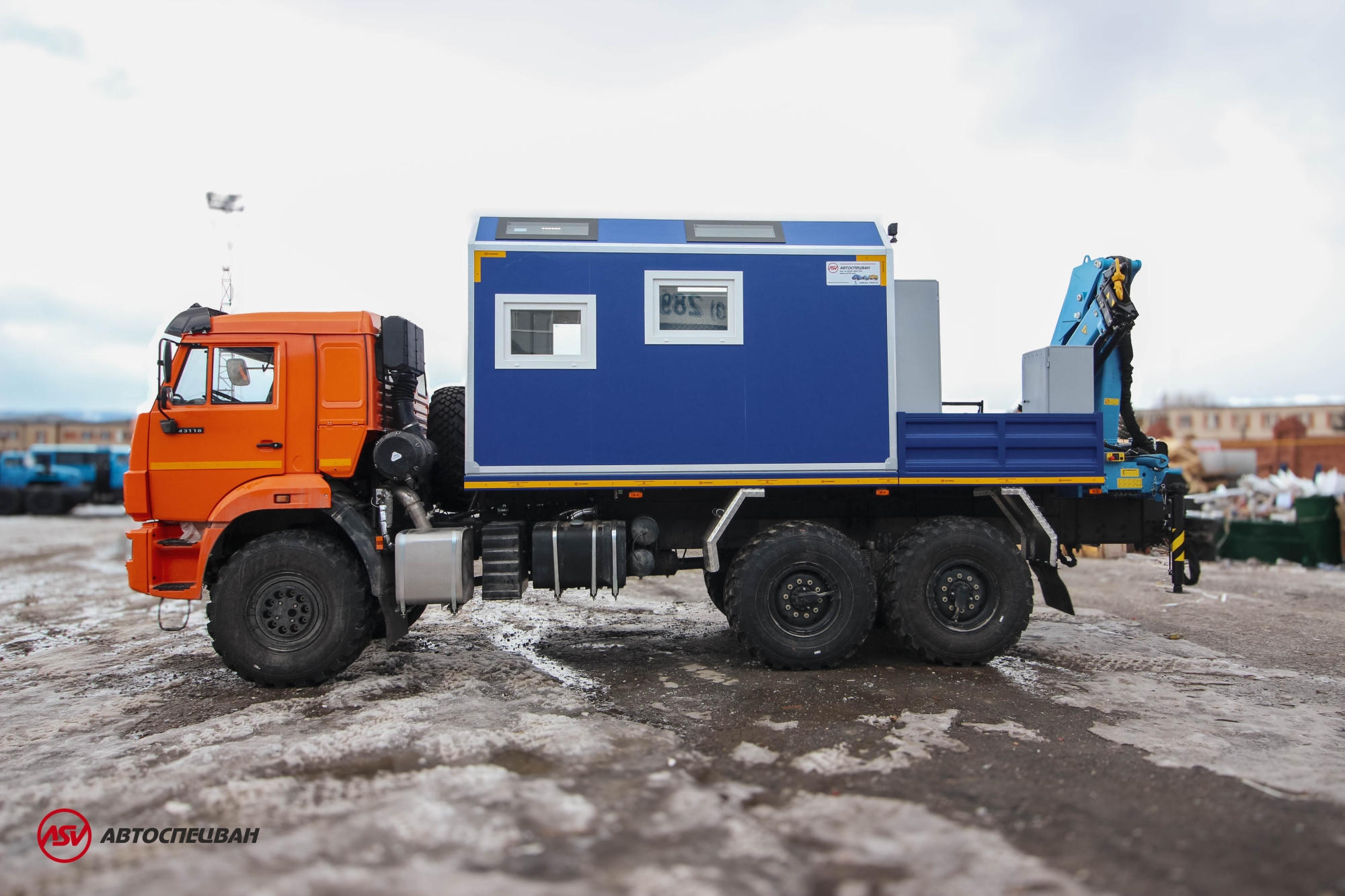 Передвижная мастерская ПАРМ КАМАЗ 43118-3086-50 с КМУ ИМ-95 6