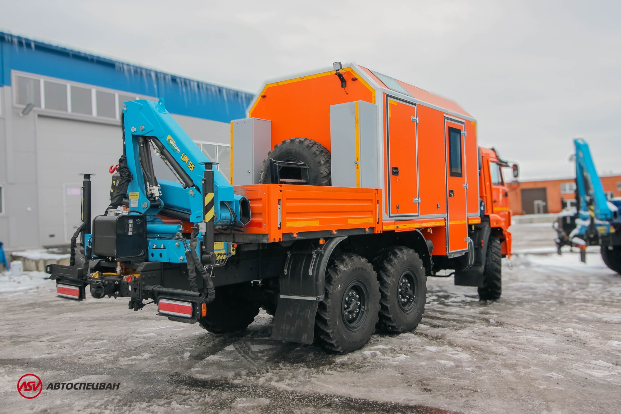 Передвижная мастерская ПАРМ КАМАЗ 43118-3027-50 с КМУ ИМ-55 2