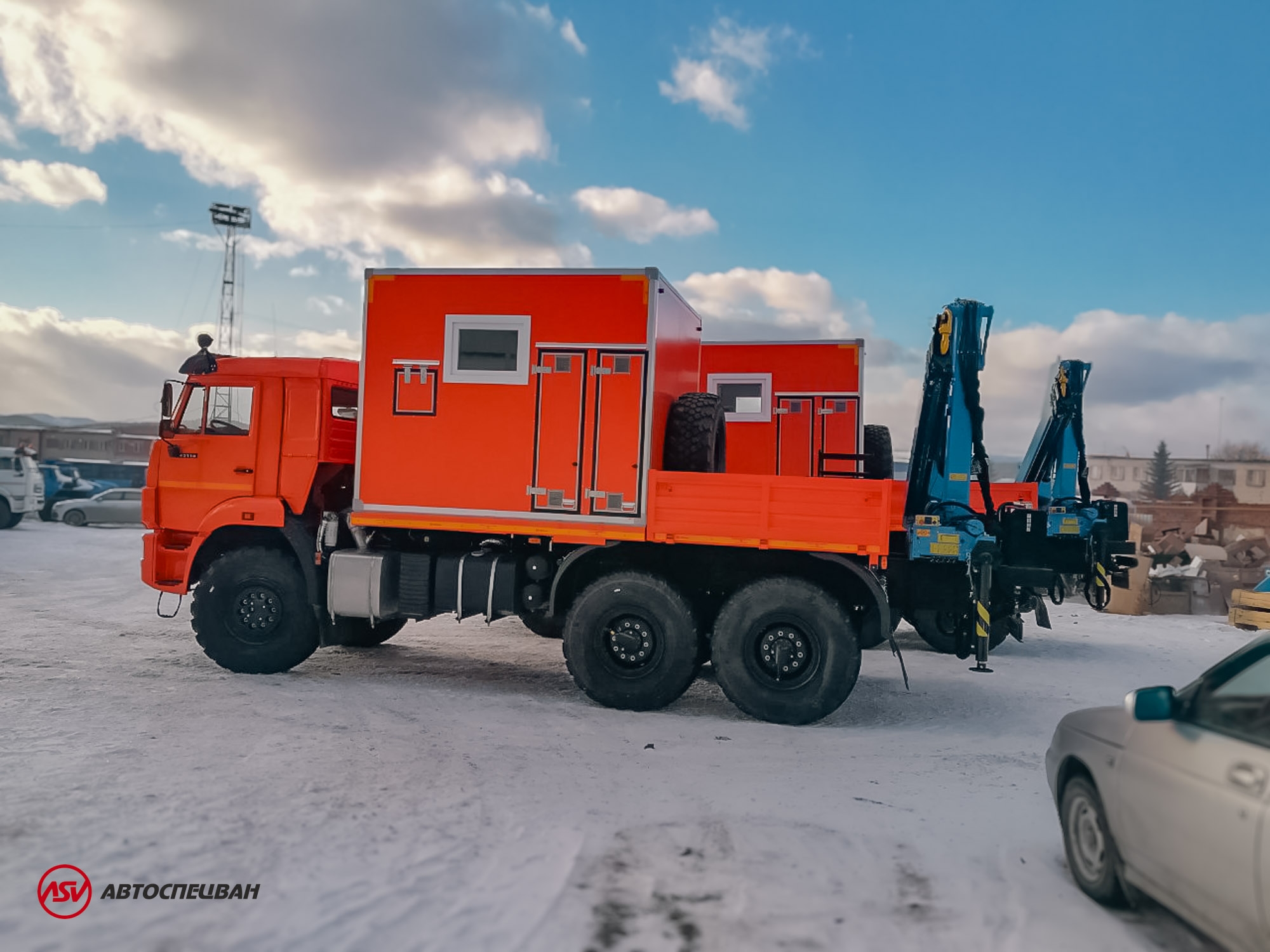 Передвижная мастерская ПАРМ КамАЗ 43118-3027-50 с токарным станком и КМУ ИМ-95 2